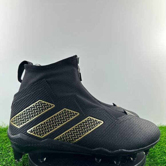 Adidas Nasty 2.0 Men Size 10 Black Gold Football Cleats GZ4628 NEW - Picture 1 of 8